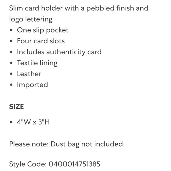 Marc Jacobs Logo Leather Card Case in Smoked Almond with Gold logo, NWT - Picture 3 of 3